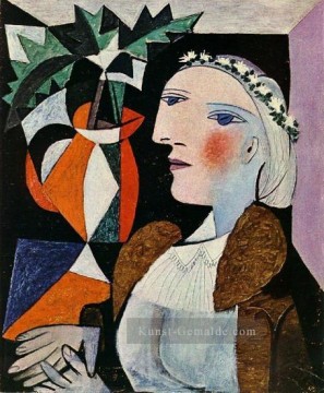  frau - Porträt Frau a la guirlande 1937 Kubismus Pablo Picasso